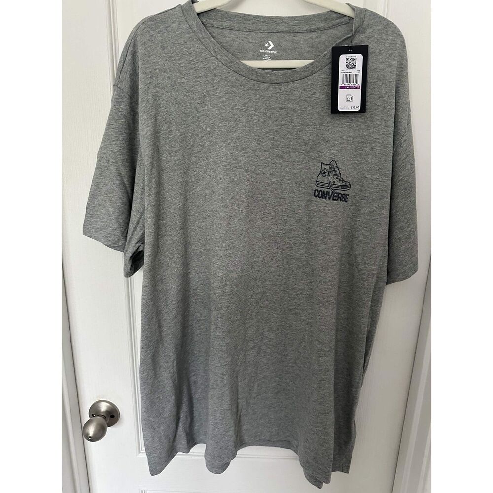 Converse All Star 1908 Graphic T-Shirt XXL Gray Short Sleeve NWT Cotton Tee